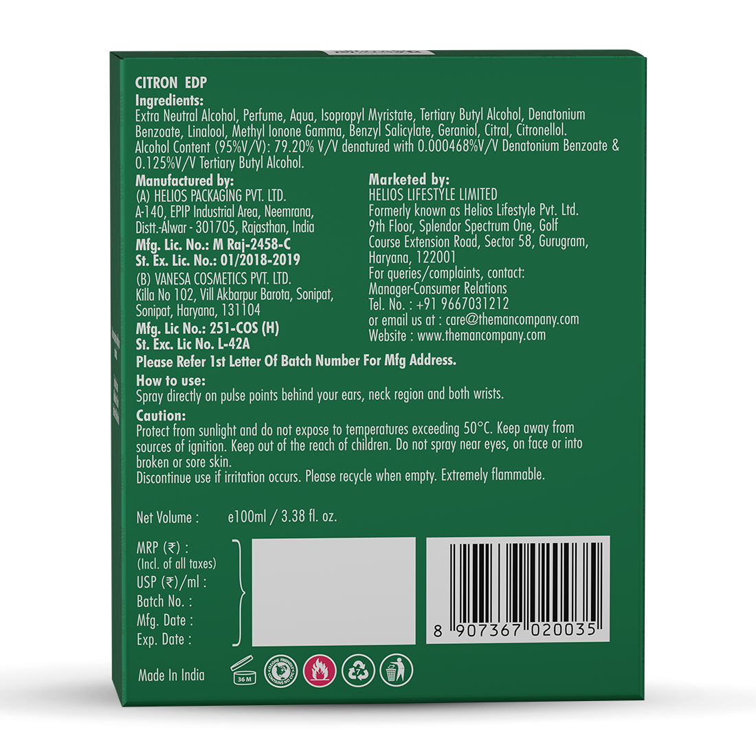 Eau De Parfum | Citron (100ml)