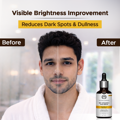 10% Vitamin C Face Serum for Man | Brightens Skin | Controls Excess Oil | Stable Vitamin C & Zinc PCA