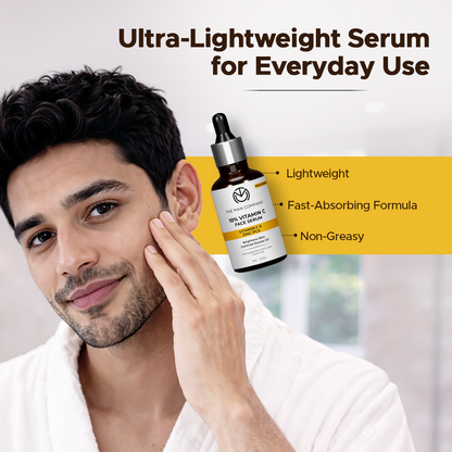 10% Vitamin C Face Serum for Man | Brightens Skin | Controls Excess Oil | Stable Vitamin C & Zinc PCA