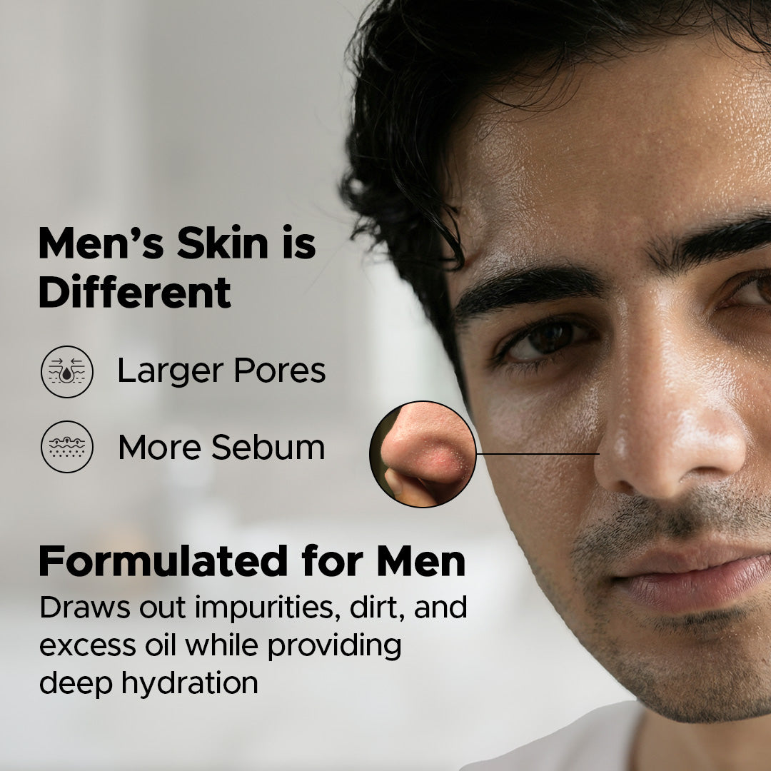 Charcoal Face Wash for Men – Charcoal & Niacinamide | Deep Cleansing & Oil Control