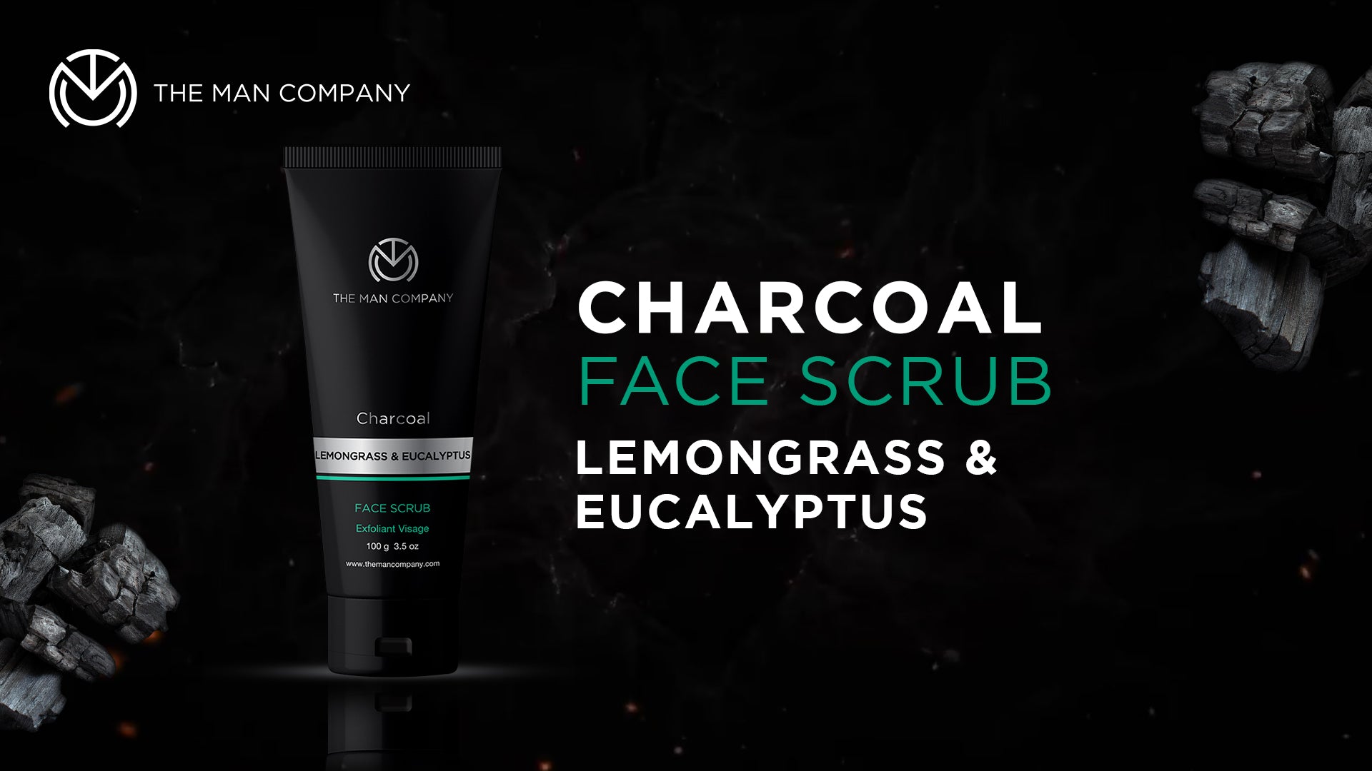 Charcoal Face Scrub | Lemongrass & Eucalyptus (75gm)