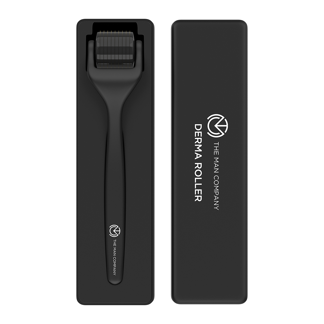 Activate your scalp and beard with The Man Company’s incredibly safe to use and effective Derma Roller. A newly-introduced hand-held device specially designed with a titanium finish for superior handling. It has 540 (0.5 mm) chromium needles that create micro-punctures on the surface of your scalp & beard to bring sleeping follicles back to life. The micro-needles penetrate just deep enough to boost growth and increase blood circulation and supply of collagen, efficiently improving hair health.