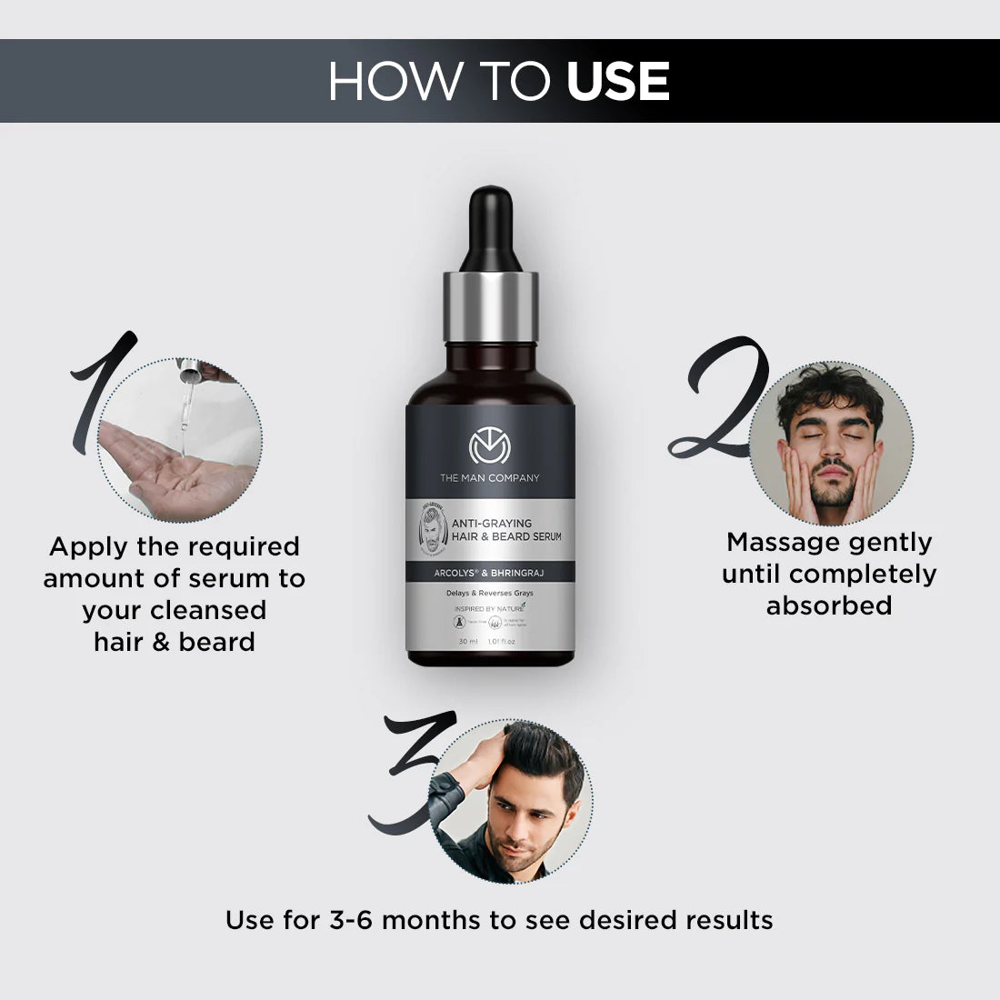 Anti-Graying Hair & Beard Serum | Arcolys & Bhringraj