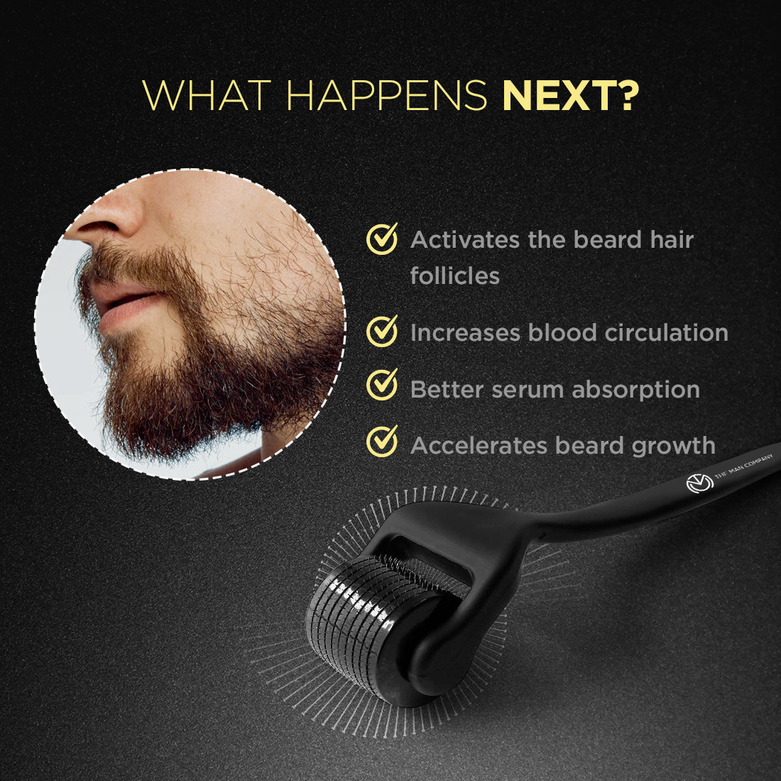 What makes it powerful? 540(0.5mm) chromium micro-needles with titanium finish. Activates beard & scalp. Effective result. Safe & easy to use.